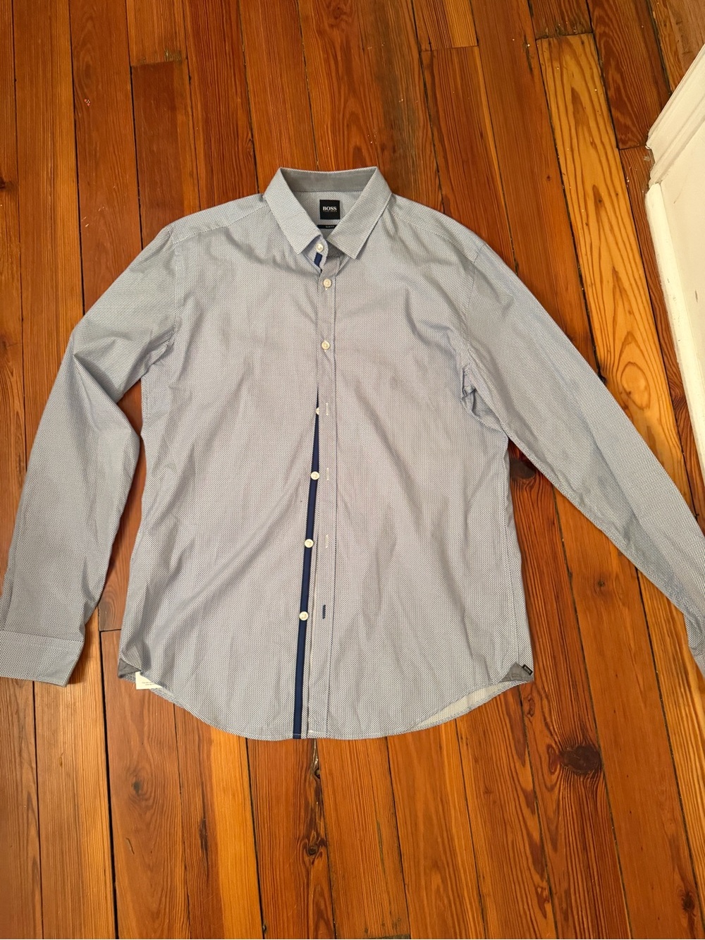 Boss Men's Light Blue Button-Down Casual Shirt